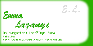 emma lazanyi business card